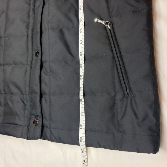 Lauren Ralph Lauren Black Quilted Puffer Vest Medium Faux Fur Collar Apres Ski - Picture 10 of 10